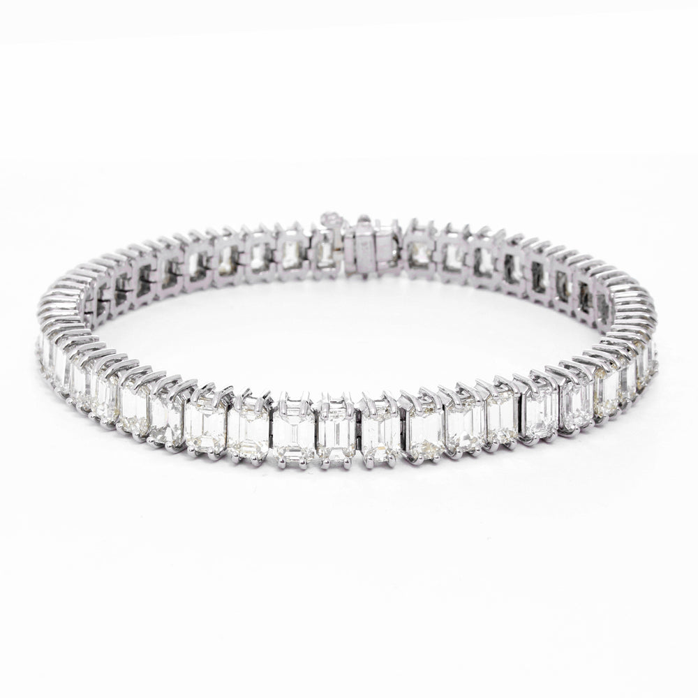 Emerald Cut Diamond Platinum Bracelet