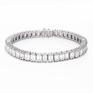 Emerald Cut Diamond Platinum Bracelet