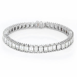 Emerald Cut Diamond Platinum Bracelet