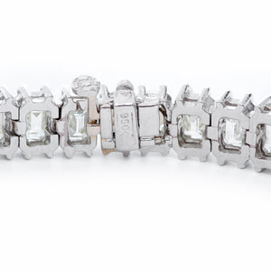 Emerald Cut Diamond Platinum Bracelet