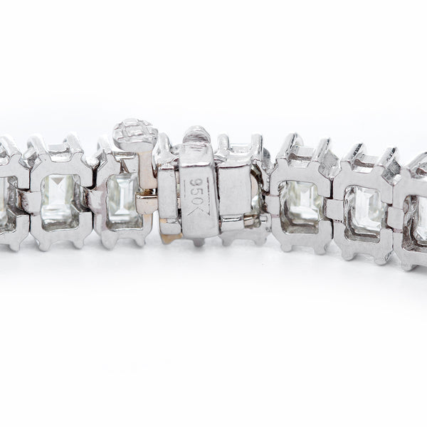 Emerald Cut Diamond Platinum Bracelet