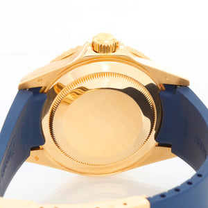 Rolex Submariner 18k Gold Men's Watch 16618 On Rubber B