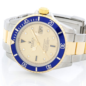 Rolex Submariner Men's Watch With Serti Diamond Dial 16613