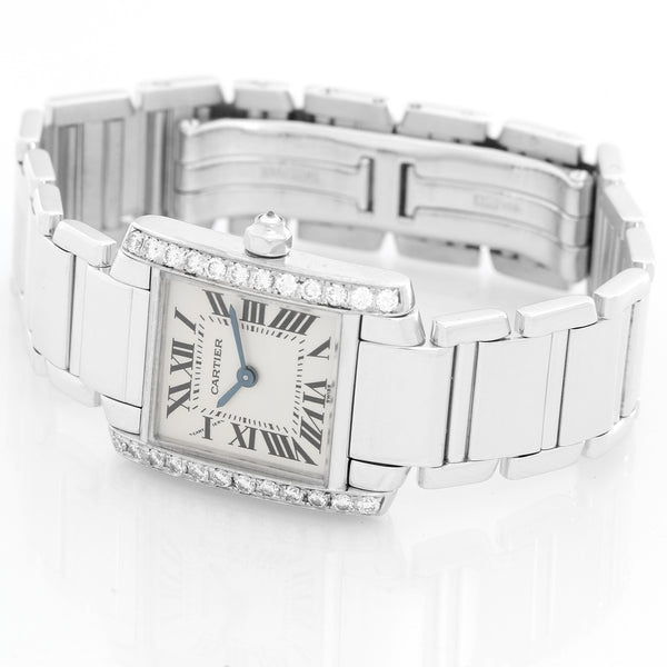 Cartier Tank Francaise 18k White Gold & Diamonds Ladies Watch WE1002S3 2403