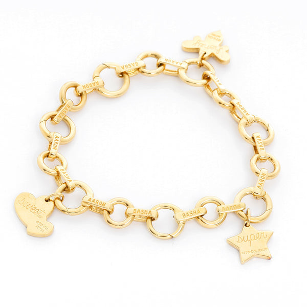 Aaron Basha Open Link Charm Bracelet with Tiffany & Co. Charms