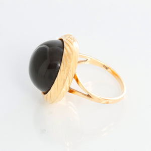 Stunning 14k Yellow Gold and Black Onyx Dome Ring