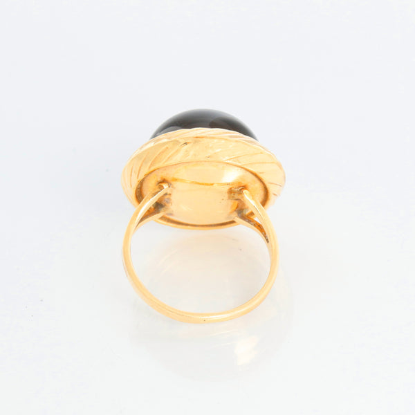 Stunning 14k Yellow Gold and Black Onyx Dome Ring