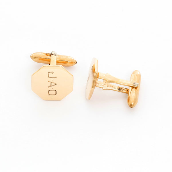 Vintage 10k Rose Gold Geometric Cufflinks