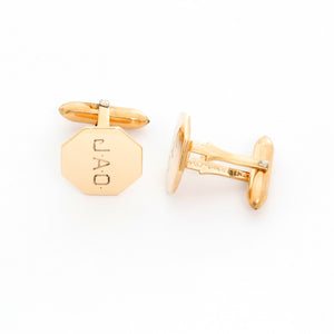 Vintage 10k Rose Gold Geometric Cufflinks
