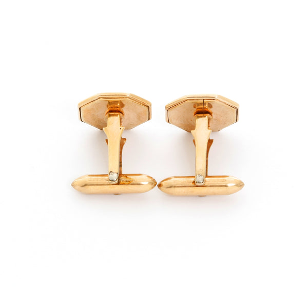 Vintage 10k Rose Gold Geometric Cufflinks