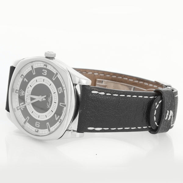 Rolex Cellini Danaos 18k White Gold Men's Watch Black Dial 4243