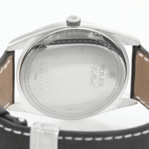 Rolex Cellini Danaos 18k White Gold Men's Watch Black Dial 4243