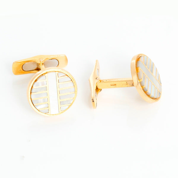 18K Yellow gold Mother of Pearl Cufflinks