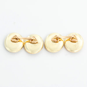 14K Yellow Gold & Gray Cufflinks