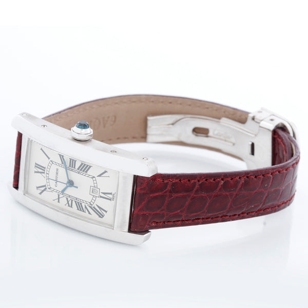 Cartier Tank Americaine 18k White Gold  Men's or Ladies Midsize Watch W2603656 2490