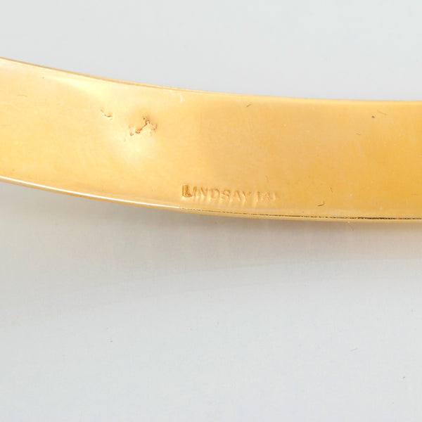 Pair of 14K Yellow Gold Diamond Barrettes