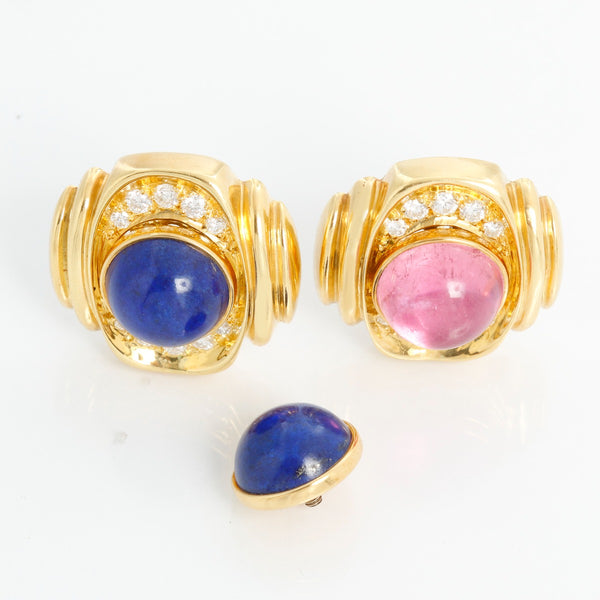 Steven Lagos 18K Yellow Gold Interchangeable Gemstone Earrings