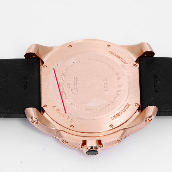 Calibre de Diver Cartier Men's 18K Rose Gold Watch W7100052