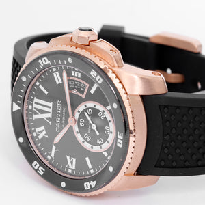 Calibre de Diver Cartier Men's 18K Rose Gold Watch W7100052