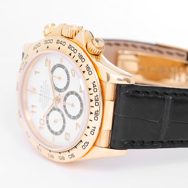 Rolex Cosmograph Daytona Men's 18k Yellow Gold Watch Arabic Numerals 16518