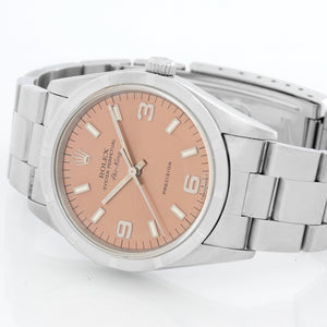 Rolex Air-King Men's Stainless Steel Watch 14010 Salmon Colored Dial