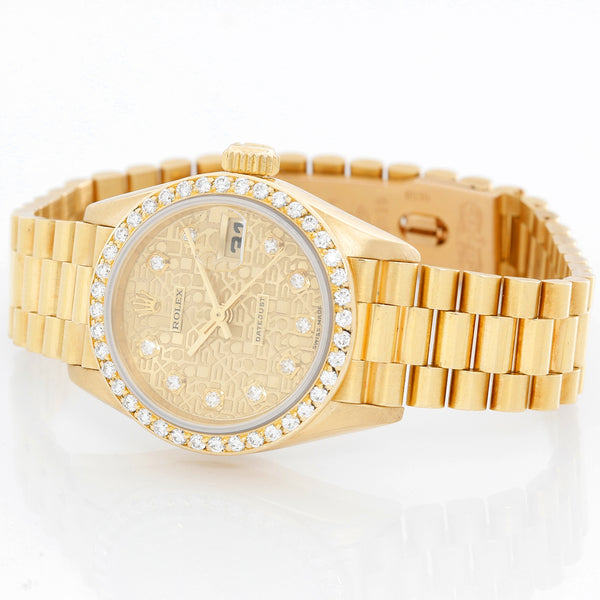 Ladies Rolex President 18k Gold Diamond Watch 79138
