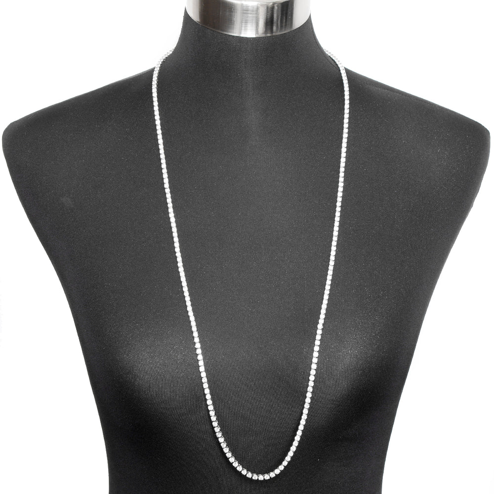 Stunning 18k White Gold 32.86 ctw. Diamond Opera Necklace