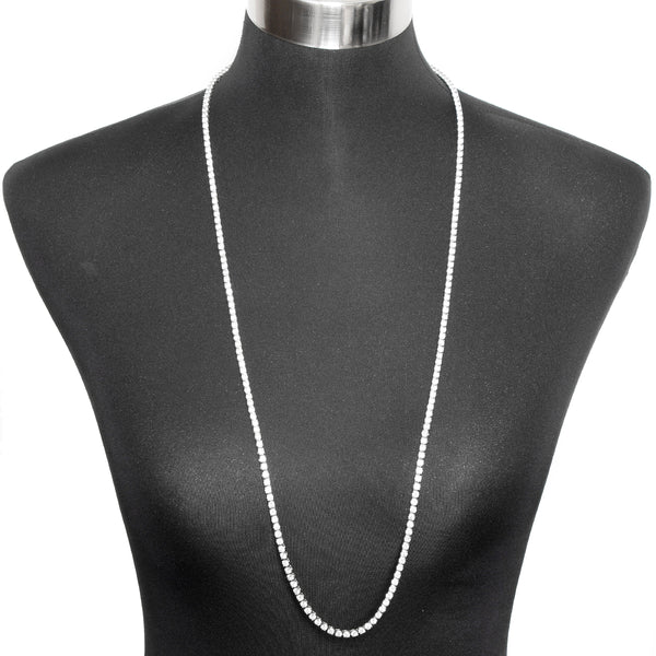 Stunning 18k White Gold 32.86 ctw. Diamond Opera Necklace