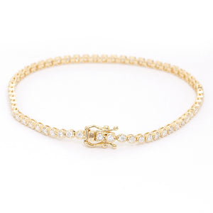 14k Yellow Gold 1.56 ct. Diamond Tennis Bracelet Size 6 3/4