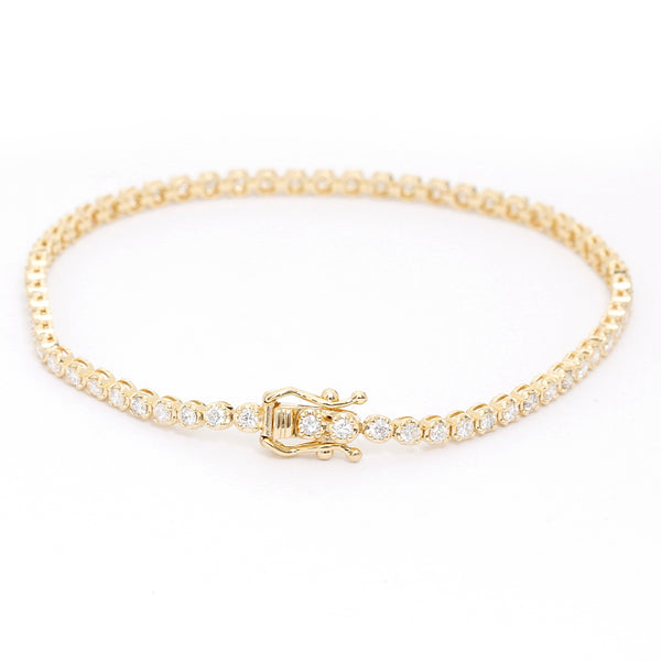 14k Yellow Gold 1.56 ct. Diamond Tennis Bracelet Size 6 3/4