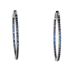 Sapphire Silver Inside Out Hoops
