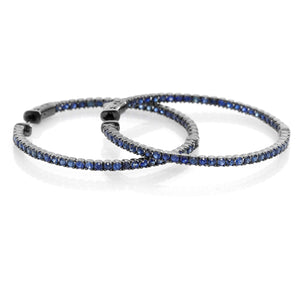 Sapphire Silver Inside Out Hoops