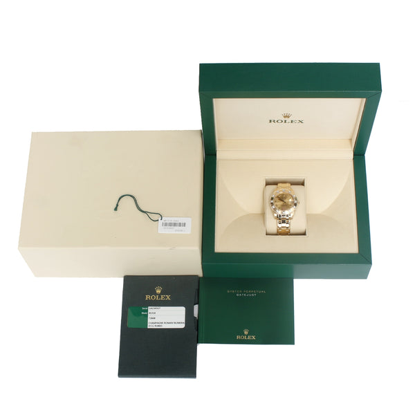 Rolex Datejust Pearlmaster Midsize 18k Yellow Gold Watch 81318