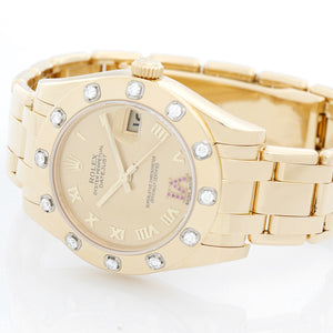 Rolex Datejust Pearlmaster Midsize 18k Yellow Gold Watch 81318