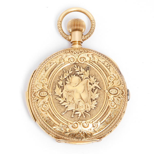 Hy. Grandjean & Cie., LeCoultre 18K Gold Hunting Case Pocket Watch