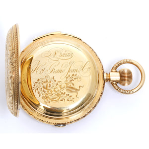 Hy. Grandjean & Cie., LeCoultre 18K Gold Hunting Case Pocket Watch