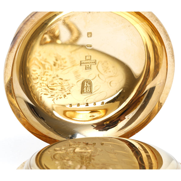 Hy. Grandjean & Cie., LeCoultre 18K Gold Hunting Case Pocket Watch