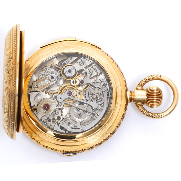 Hy. Grandjean & Cie., LeCoultre 18K Gold Hunting Case Pocket Watch