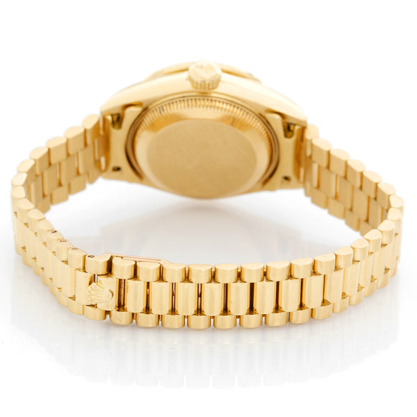 Ladies Rolex President 18k Yellow Gold Diamond Watch 79138
