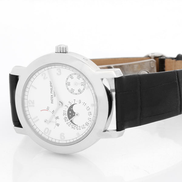 Patek Philippe  Moon phase Power Reserve Men's White Gold Watch ref. 5055 G  or 5055G-001