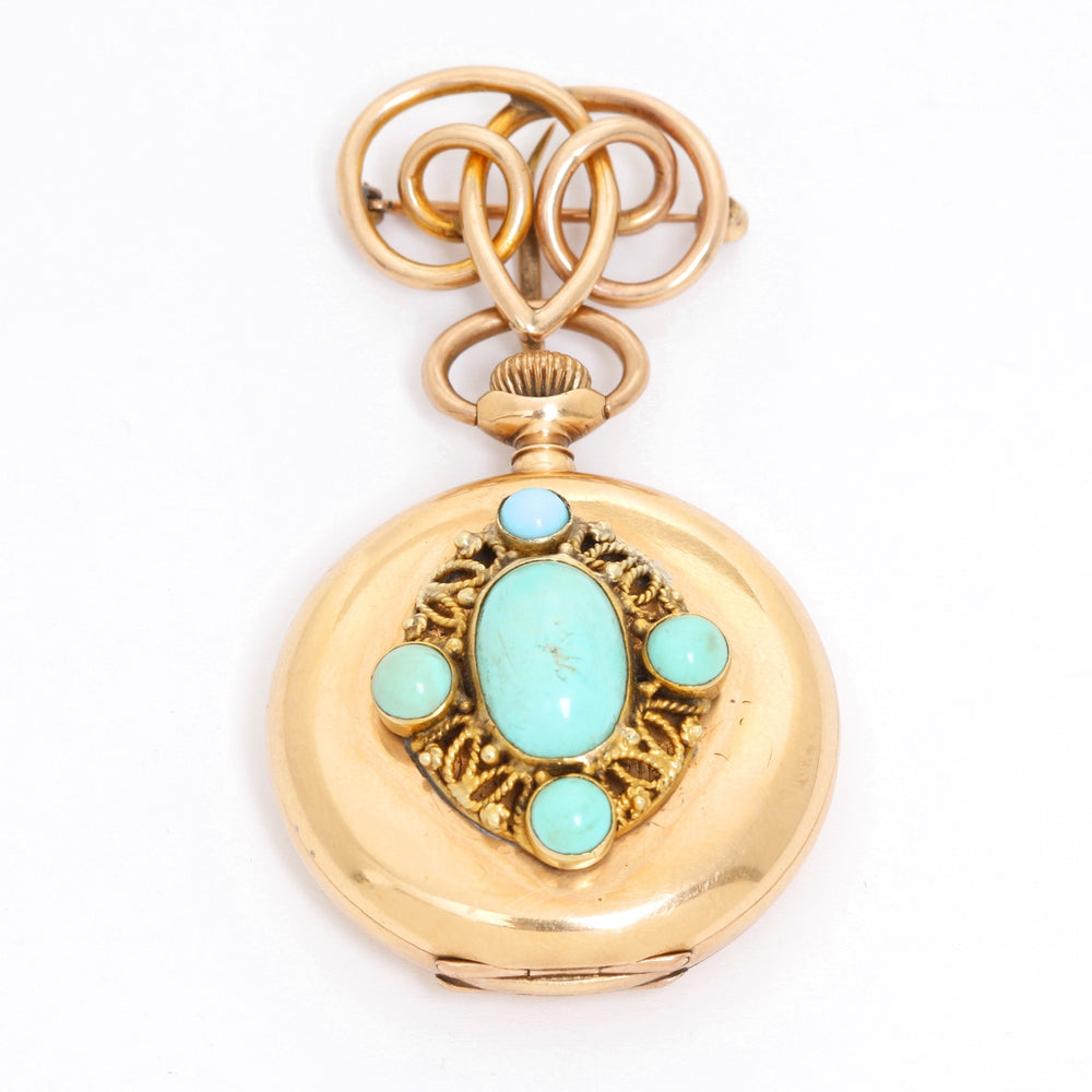 Patek Philippe & Co. 18K Gold Hunter Case and Brooch