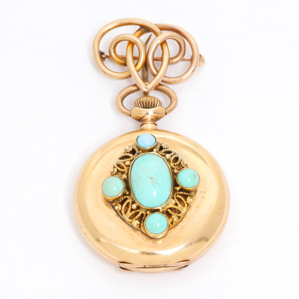 Patek Philippe & Co. 18K Gold Hunter Case and Brooch