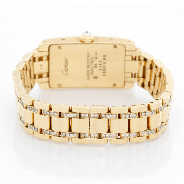Cartier Ladies Tank Americaine 18k Yellow Gold Watch WB707231