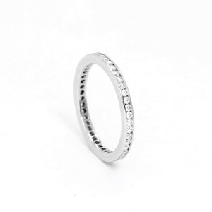 Cartier Platinum  2.5mm Diamond Band Size 6 1/4