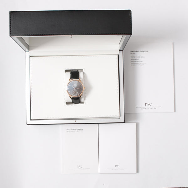 IWC Portuguese Rose Gold Hand Wound Men's Watch