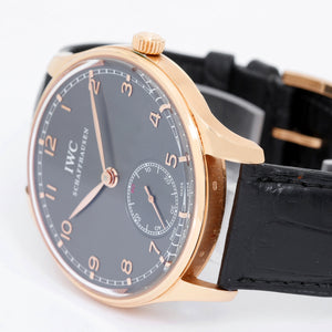 IWC Portuguese Rose Gold Hand Wound Men's Watch