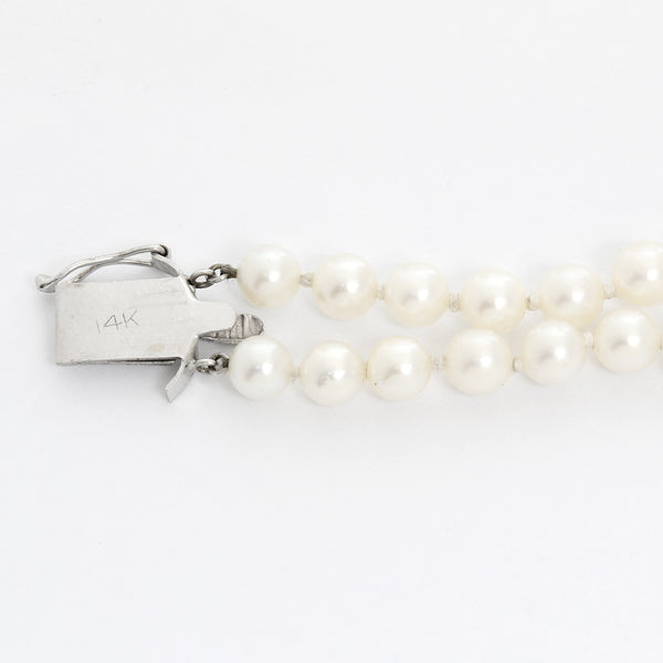 Two-strand Pearl & Sapphire Bracelet