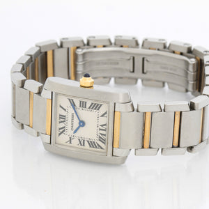 Ladies Cartier Tank Francaise 2-Tone Watch W51007Q4 Ivory Dial 2384