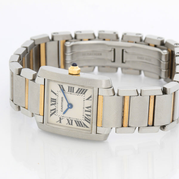 Ladies Cartier Tank Francaise 2-Tone Watch W51007Q4 Ivory Dial 2384