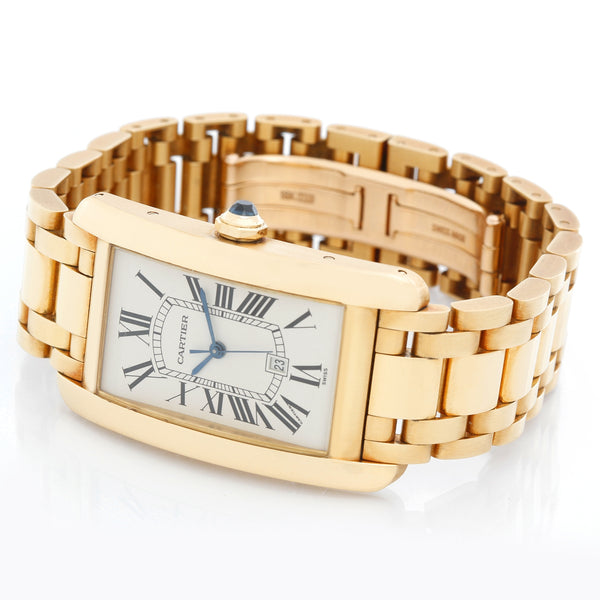 Cartier Tank Americaine 18K Yellow Gold Men's Large Watch 1740